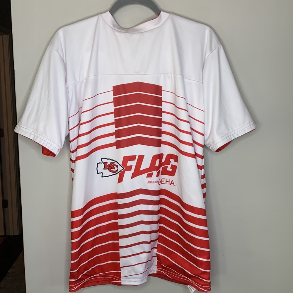 KC Chiefs Reversible Flag Football Adult Sz Small
Jersey Red/White Kansas City - Picture 3 of 16